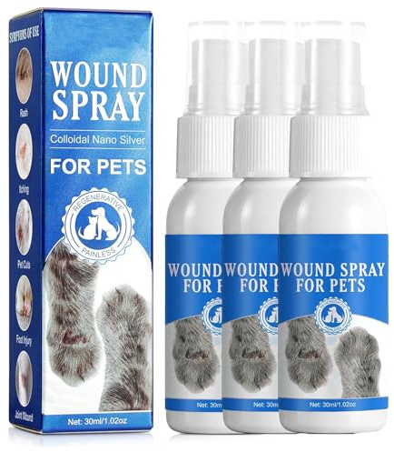 Uzionoie Pansement Liquide pour Plaie Chien,Spray de Guérison des Plaies,Spray de Cicatrisation pour Animaux de Compagnie,Pansement Hémostatique Tous Âges Et Toutes Races 30 ML*3PC