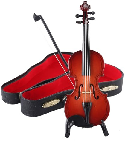 Minisature Violino Minis Strumento musicale Violino Repliche Figurine da collezione Case delle bambole Accessori Modello Ornamen Minis