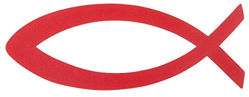 Praisent Auto-Aufkleber Fisch 9 cm (Rot)