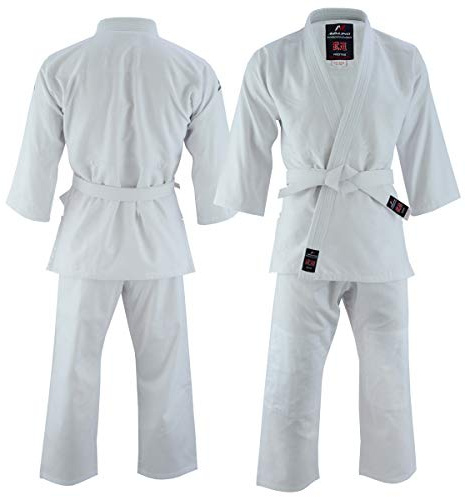 Malino Student Judo Gi Middleweight Suit Uniform with Free Belt for Men PC 450Gsm White Size180
