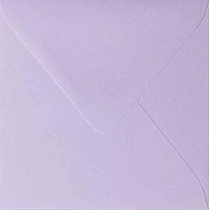 25 / Quadratische/Briefumschläge/Farbe/Flieder/ 15 x 15 cm 150 x 150 mm feuchtklebend Umschläge
