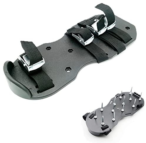 POWERTOOL - Zapatos aireadores de césped, 2 pares de zapatos de aireación con 26 pinchos para césped, jardín, aire de césped, tamaño universal (negro)