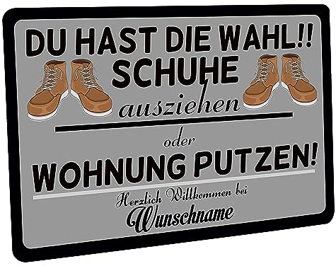 Crealuxe Fussmatte mit Wunschtext/Wunschname Du hast die Wahl ... - 60x40 cm - Gummi Rückseite/rutschfest - Filzoberfläche - Bedruckte Türmatte - Innenmatte - Schmutzmatte