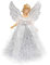 Belle Vous Ángel Punta del Árbol Adorno Navideño - Figura de Plástico Plateado 20,5 x 8,2 cm - Decoración para Hogar, Festividades y Árbol de Navidad