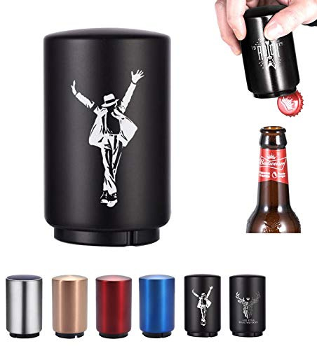 SUOXU Magnetischer automatischer Flaschenöffner, Edelstahl, Push-Down-Öffner, Wein, Bier, Limonade, Kronkorkenöffner, Küchenzubehör, Bieröffner
