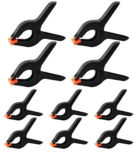 10 Pcs Large Nylon Spring Clamps, Heavy Duty Plastic Grip Clips Set | 6 Pcs 4 Inch and 4 Pcs 6 Inch Clamps for Woodwork, Garden Furniture, DIY Projects