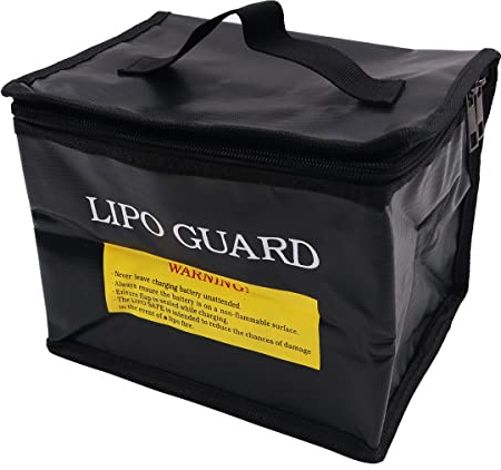 WANGCL Lipo Battery Bag Fireproof Waterproof Lipo Safe Bag for Li-po Battery Drone Power Bank - Black
