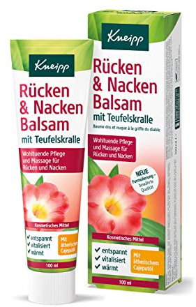 Kneipp Rücken & Nacken Balsam - Pflege und Massage mit wertvollem Extrakt der Teufelskralle & natürlichen ätherischen Ölen aus Lavendel & Cajeput - für Rücken, Nacken & Schulter - 100ml