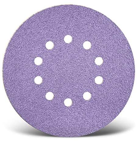 MENZER Purple HD Disques abrasifs auto-agrippants, 225 mm, 10 trous, p. Ponceuses à plâtre, Mix céramique (Lot de 5) G320