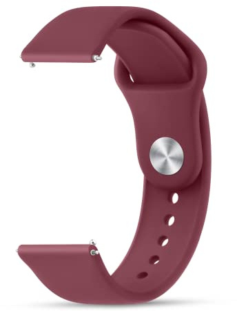 Tobfit 20mm Uhrenarmbänder, Verstellbarer Weiches Silikon Sport Ersatz Uhrenarmbänder 20mm für Herren Damen(Weinrot)