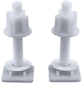 Lot de 2 vis en plastique pour abattant de toilette - Fixation pour la plupart des sièges de toilette - Réparation de salle de bain