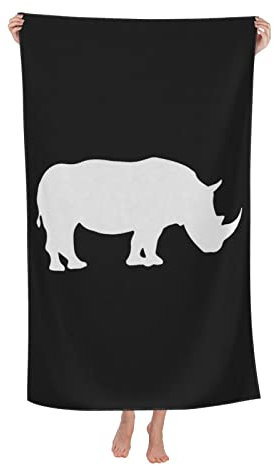 Badehandtuch Süßes Nashorn Duschtuch Mikrofaser Stranddecke Leichtes Handtuch Für Yoga Wandern Picknicks,80X130Cm