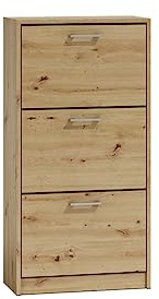 VBChome Schuhschränke 60 x 28 x 116 cm Eiche Artisan Schuh-Organizer Griffe Holzähnlich Holzwerkstoff Schuhaufbewahrung Klappfächern Schuhregal Schuhkipper Schuhkommode Diele Flur Eiche Artisan