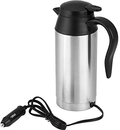 12V 750ml Car Electric Kettle Hot Water, 120W Portable Cigarette Lighter Plug Power Car Kettle Boiler with 95cm Power Cord for Most Car Cup Holders, Great for Travel Use