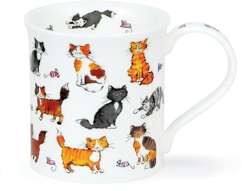 Dunoon Bute Mug en porcelaine fine Motif chatons et chiots Blanc 0,3 l