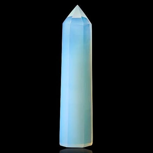 GUJOXILA 9-10cm Opal Groß Kristalle Turm Heilstein Bergkristall Stein | Kristall Edelsteine Stab Türme Hexagonal Punkt Stäbe Punktstab Heilung Meditation Energie Reiki