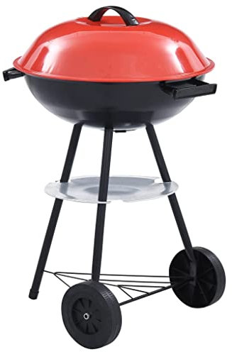Küche & Essen, Küchengeräte, Outdoor-Grills, tragbarer XXL-Holzkohle-Kugelgrill mit Rädern, 44 cm