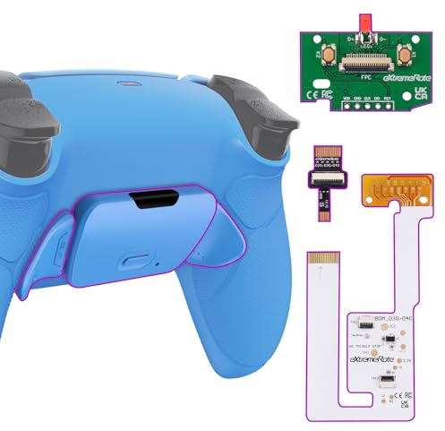 eXtremeRate Rise V3 Remap Kit Programmable pour ps5 Manette BDM-030/040/050, Coque Arrière Redessinée avec 2 Palette pour ps5 Controller BDM-030/040/050, Carte améliorée, Bleu Starlight