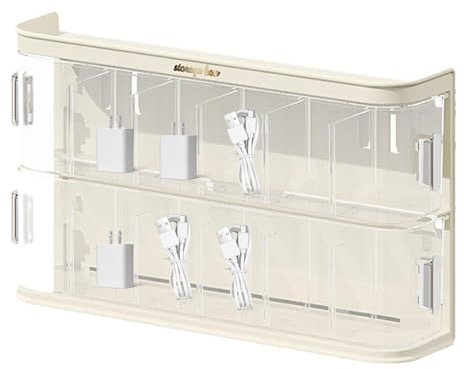 Multi-Layer Data Cable Storage Box | Wall-Mounted Drawer Organizer for Cable Management | Multi-Functional Home Storage Box for Cosmetics and Accessories | Removable Cable Organizer with Multiple Comp