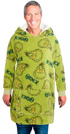 United Labels The Grinch Felpa con Cappuccio Oversize per Uomo - Pullover Oversize da Uomo con Coperta soffice Verde