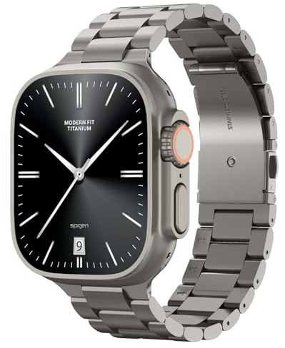 Spigen Modern Fit Titanarmband Designad för Apple Watch Ultra 3/2/1 49mm, Series 11/10 46mm, 9/8/7 45mm, SE2/SE/6/5/4 44mm, 3/2/1 42mm - Naturligt titan