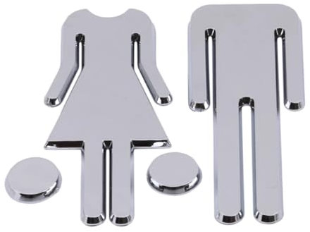 AOEGBY Panneau De Toilette Panneaux muraux de Porte de Toilettes/Salle de Bains/Toilettes/WC Signalisation Homme & Femme Panneau en Plastique Panneau d'invite Plaque WC