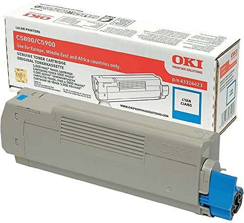 ECOPRO - Original Toner für OKI C5800 C5900 C5550 - Cyan - 5.000 Seiten A4 - Code 43324423