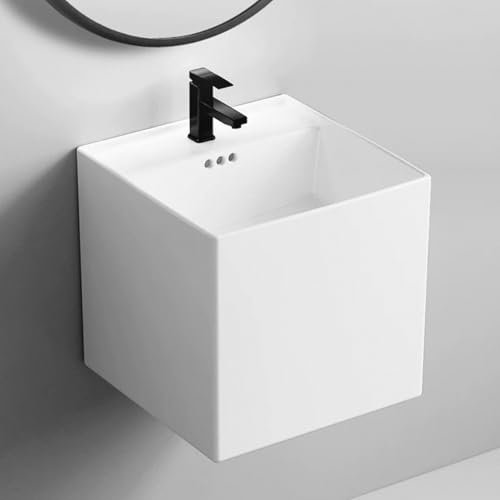 GUAWJRZDP Vit Hörnhandfat, Handfat Skåp, Väggmonterad Badrum Handfat, Keramiskt Hörnhandfat, Hörnhandfat I Hörnet, Handfat I Hörnet, För Badrumstoalett Garderob(Black faucet,42cm/16.5in)