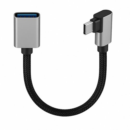 Yewseas USB C auf USB 3.0 Adapter, USB C Kabel Winkel, 90-Grad OTG Adapterkabel für C auf A, Schnell-Datenübertragung, Kompatibel mit Smartphones, Laptops, und Geräten, Elbow