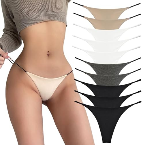 Acramy damunderkläder set 10-pack trosor sexig stringtrosa andas G-string string (XL, svart), A-10, XXL