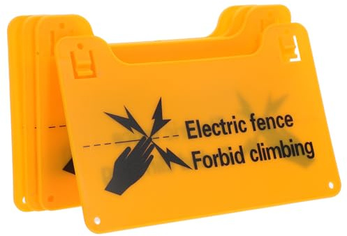 FUNOMOCYA 4 Stück Warnschilder Für Elektrozäune Kunststoff Sicherheitsschilder 20x12,8cm Wetterfest Mit Vorgebohrten Löchern Sichtbar Für Bauernhof Und Wohnbereich