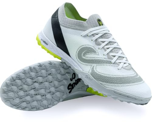 SENDA Pampa Pro Turf Soccer Shoes, Men's Size 8 / Women's Size 9, White/Grey/Lime