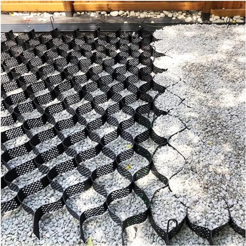 Caillebotis en plastique Grille de gravier stabilisatrice de grille de mur de soutènement de jardin for le chemin, grille de sol de géogrille for les murs de soutènement, allée noire Caillebotis stabi