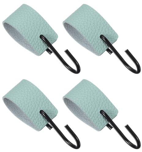 QUARKZMAN 4 Stück PU-Leder S-Haken Multifunktionale S-förmige Haken Blau | zum Aufhängen von Mantel Handtuch Camping Küche Badezimmergriff