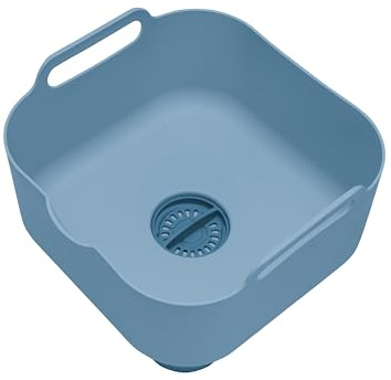 ReBorn Recycled Washing Up Bowl 9L Kitchen Large Made in UK - Avon Blue | Large carry handles, integrated plug, useful pour spout, 9 litre capacity, dishwasher safe, made from 100% recycled plastic