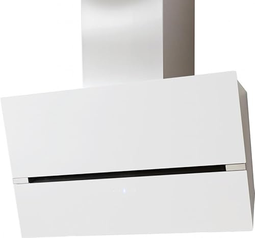 refsta ANDRO III Kopffreihaube – weiß, Glas, Edelstahl, Dunstabzugshaube, starker Motor 648/m³/h, Energieeffizienz A+, leise, LED-Beleuchtung, Touch Control (80cm)