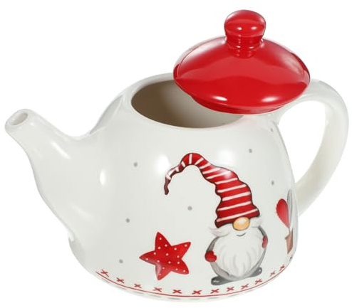 MOTHNUR Teiera in Ceramica Stile Nordico Bollitore Decorativo Per Casa Da Tè Elementi Natalizi Resistente e Elegante Per Feste o Regali