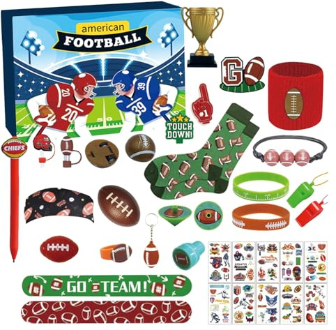 American Football Adventskalender 2025, Rugby Adventskalender 2025, 24 Tage Weihnachtskalender Kalender, Christmas Countdown Geschenke Stocking Stuffers für Kinder Jungen