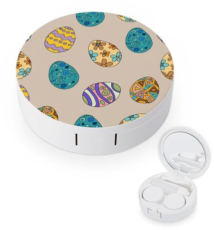 fkgvwo Contact Lens Case Colorful Eggs Contact Lens Box Travel Kit Portable for Travel & Home