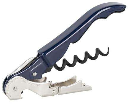 PULLTAP'S GENUINE Classic 500 Tire-bouchon de serveur pour usage professionnel pour gaucher Bleu foncé Design multifonction 3-en-1