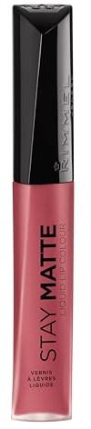 Rimmel London Stay Matte Liquid Lip Color with Full Coverage Kiss-Proof Waterproof Matte Lipstick Formula that Lasts 12 Hours - 100 Pink Bliss, .21oz