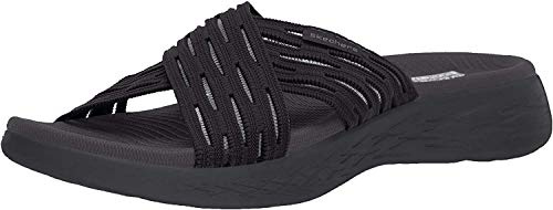 Skechers Women's Go Run 600 - Sunrise Slide Sandal, Black, 9 UK