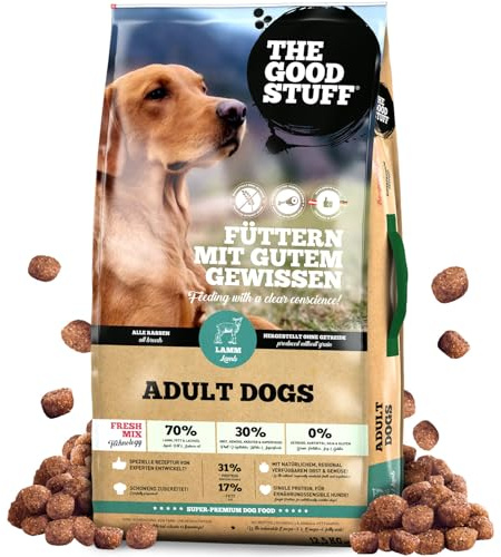 THE GOODSTUFF Lamm (Adult) 12,5 kg | Hochwertiges Hundetrockenfutter getreidefrei | Mit frischem Lammfleisch | Hundefutter trocken für ausgewachsene Hunde | ausgewogenes Trockenfutter für Hunde