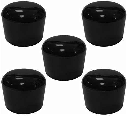 cyclingcolors 5X Kunststoff Fußkappen Rund Rohrkappen Schwarz Stuhlkappen Endkappen Kappen für Rundrohr Möbel, 60mm