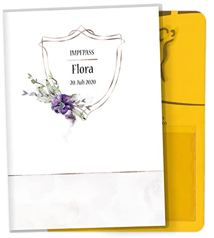 Impfpass Hülle für Tiere Cosmo Hunde Tierausweis Schutzhülle schöne Geschenkidee personalisierbar mit Namen und Geburtsdatum (Blanko Blumen, Impfpasshülle personalisiert)