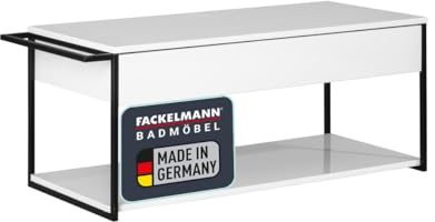 FACKELMANN Waschtisch-Unterschrank New York/Badschrank mit Soft-Close/Maße (B x H x T): ca. 107,5 x 43,5 x 47,5 cm/Waschbeckenunterschrank mit 1 Schublade & Handtuchhalter/Korpus & Front: Weiß