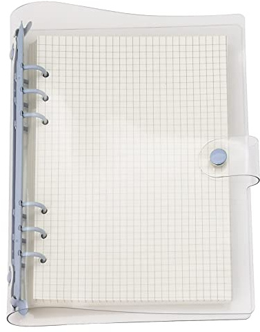 A6 / A5 6-håls färgglatt PVC-omslag, rund ringmapp med snäppfäste, löst bladmapp, anteckningsbok, påfyllningspaket, DIY, scrapbooking, skydd för pärmskydd (Air Blue, A5 mini set)