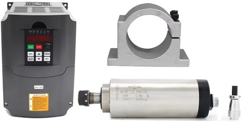 RATTMMOTOR Motore mandrino di alta qualità da 2.2 Kw 220 V, Runout off 0.01 mm, pinza di serraggio ER20 e invertitore di frequenza 2.2 kW 220 V VFD e 80 mm per macchina fresatrice CNC