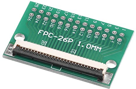 sourcing map FPC FFC Converter Connector Board 26P 1.0mm on Socket Side, Back 0.5mm, to DIP 2.54mm for LCD 3D Printer DVD TV Laptop Audio Pack of 1