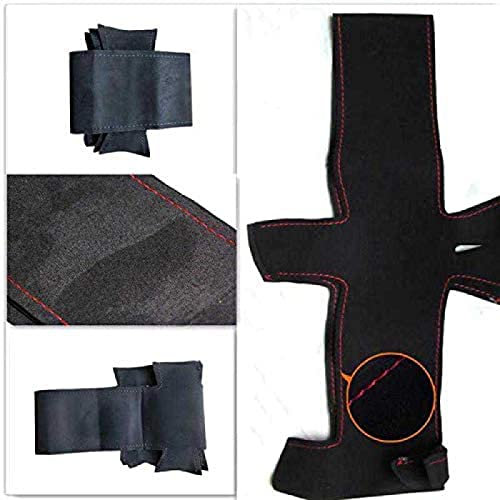 DIY-Lenkradbezug aus schwarzem Kohlefaser-Veloursleder, für BMW M Sport M3 E90 E91 E92 E93 E87 E81 E82 E88, roter Blauer Faden